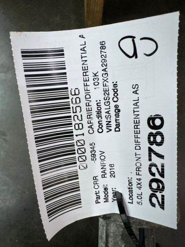 2013-2019 RANGE ROVER L405 OEM 5.0L 4X4 FRONT DIFFERENTIAL ASSEMBLY *103K MILES* thumbnail 7